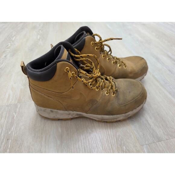 Used Manoa Leather Mens Size 12 Boots Water Resistant Wheat Tan 454350-700